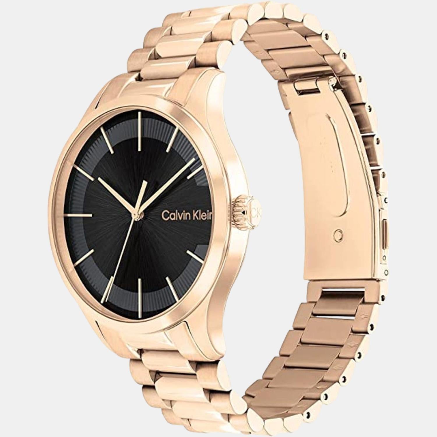 Ck Iconic Unisex Quartz Black Dial Analog Stainless Steel Watch 25200037