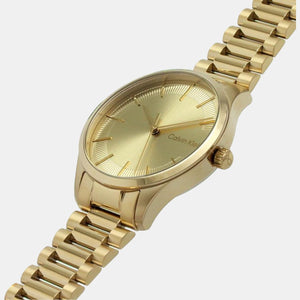 Ck Iconic Unisex Quartz Gold Dial Analog Stainless Steel Watch 25200038