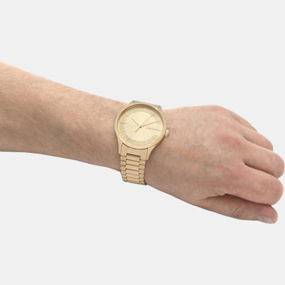Ck Iconic Unisex Quartz Gold Dial Analog Stainless Steel Watch 25200038