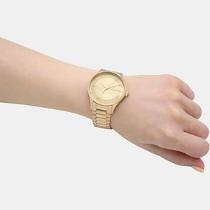 Ck Iconic Unisex Quartz Gold Dial Analog Stainless Steel Watch 25200038
