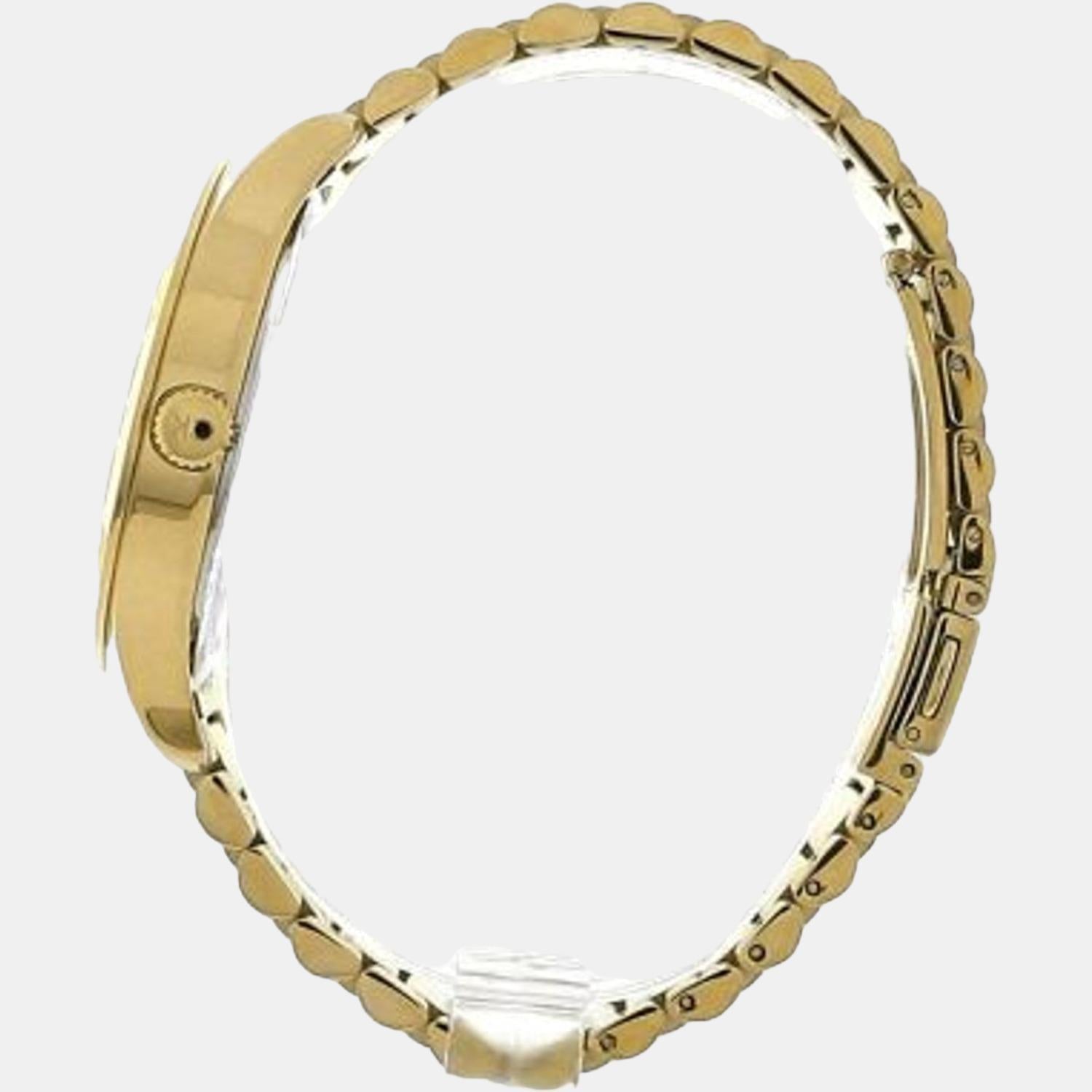 Ck Iconic Unisex Quartz Gold Dial Analog Stainless Steel Watch 25200038