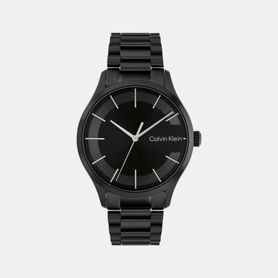 Ck Iconic Unisex Quartz Black Dial Analog Stainless Steel Watch 25200040