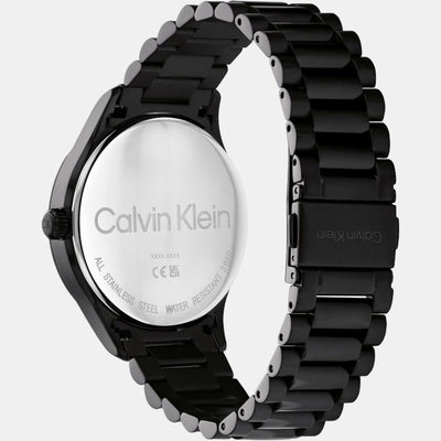 Ck Iconic Unisex Quartz Black Dial Analog Stainless Steel Watch 25200040