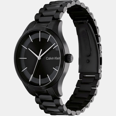 Ck Iconic Unisex Quartz Black Dial Analog Stainless Steel Watch 25200040