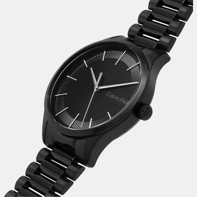 Ck Iconic Unisex Quartz Black Dial Analog Stainless Steel Watch 25200040
