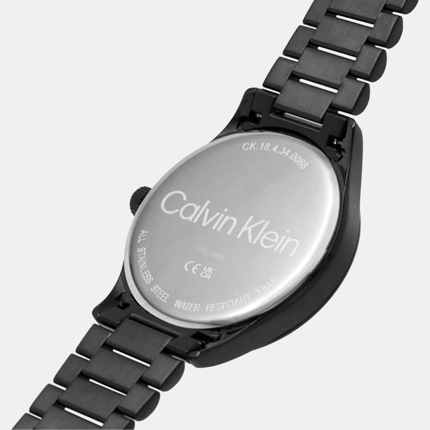 Ck Iconic Unisex Quartz Black Dial Analog Stainless Steel Watch 25200040