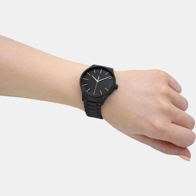 Ck Iconic Unisex Quartz Black Dial Analog Stainless Steel Watch 25200040