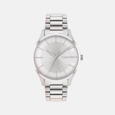 Ck Iconic Unisex Quartz Silver Dial Analog Stainless Steel Watch 25200041