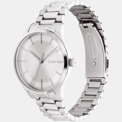 Ck Iconic Unisex Quartz Silver Dial Analog Stainless Steel Watch 25200041