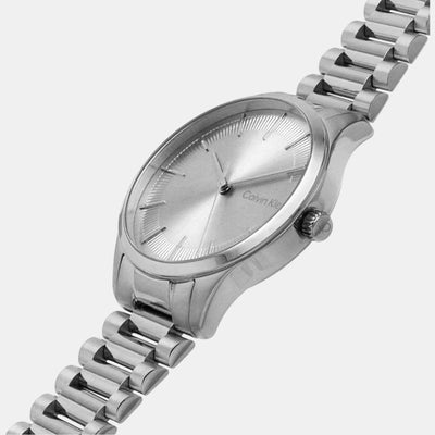 Ck Iconic Unisex Quartz Silver Dial Analog Stainless Steel Watch 25200041