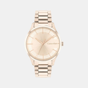 Ck Iconic Unisex Quartz Rose Gold Dial Analog Stainless Steel Watch 25200042