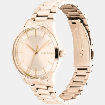 Ck Iconic Unisex Quartz Rose Gold Dial Analog Stainless Steel Watch 25200042