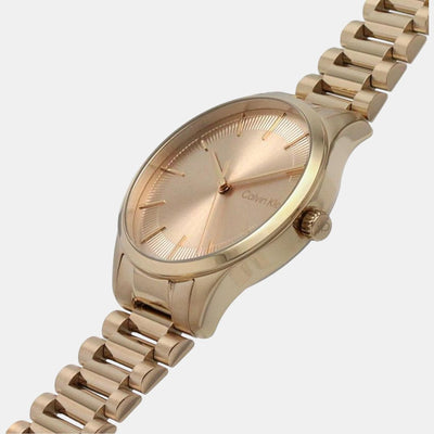 Ck Iconic Unisex Quartz Rose Gold Dial Analog Stainless Steel Watch 25200042