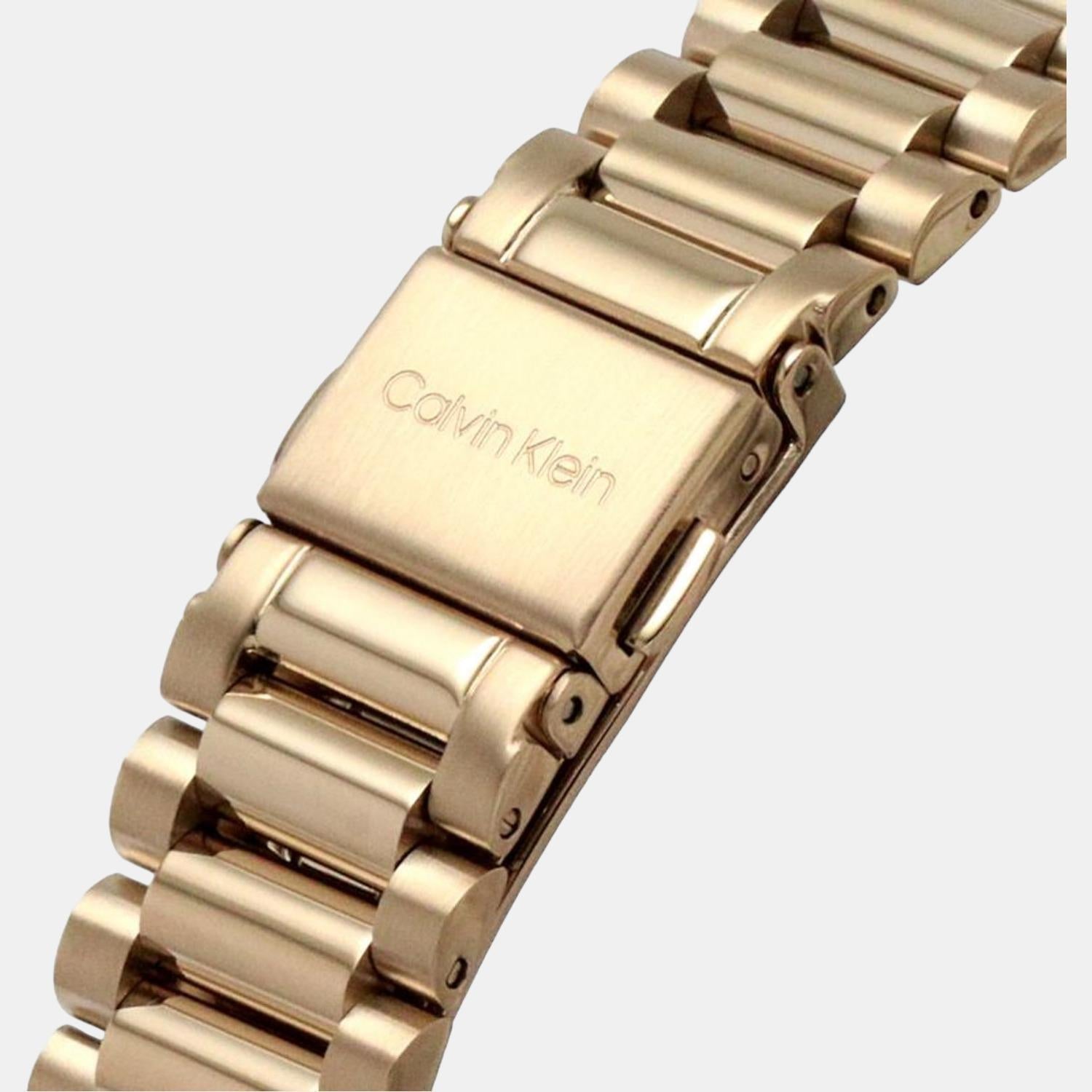 Ck Iconic Unisex Quartz Rose Gold Dial Analog Stainless Steel Watch 25200042