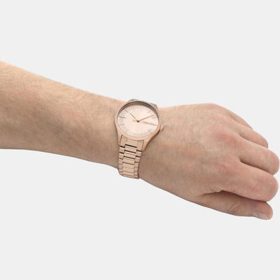 Ck Iconic Unisex Quartz Rose Gold Dial Analog Stainless Steel Watch 25200042