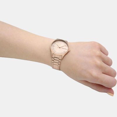 Ck Iconic Unisex Quartz Rose Gold Dial Analog Stainless Steel Watch 25200042