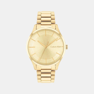 Ck Iconic Unisex Quartz Yellow Dial Analog Stainless Steel Watch 25200043