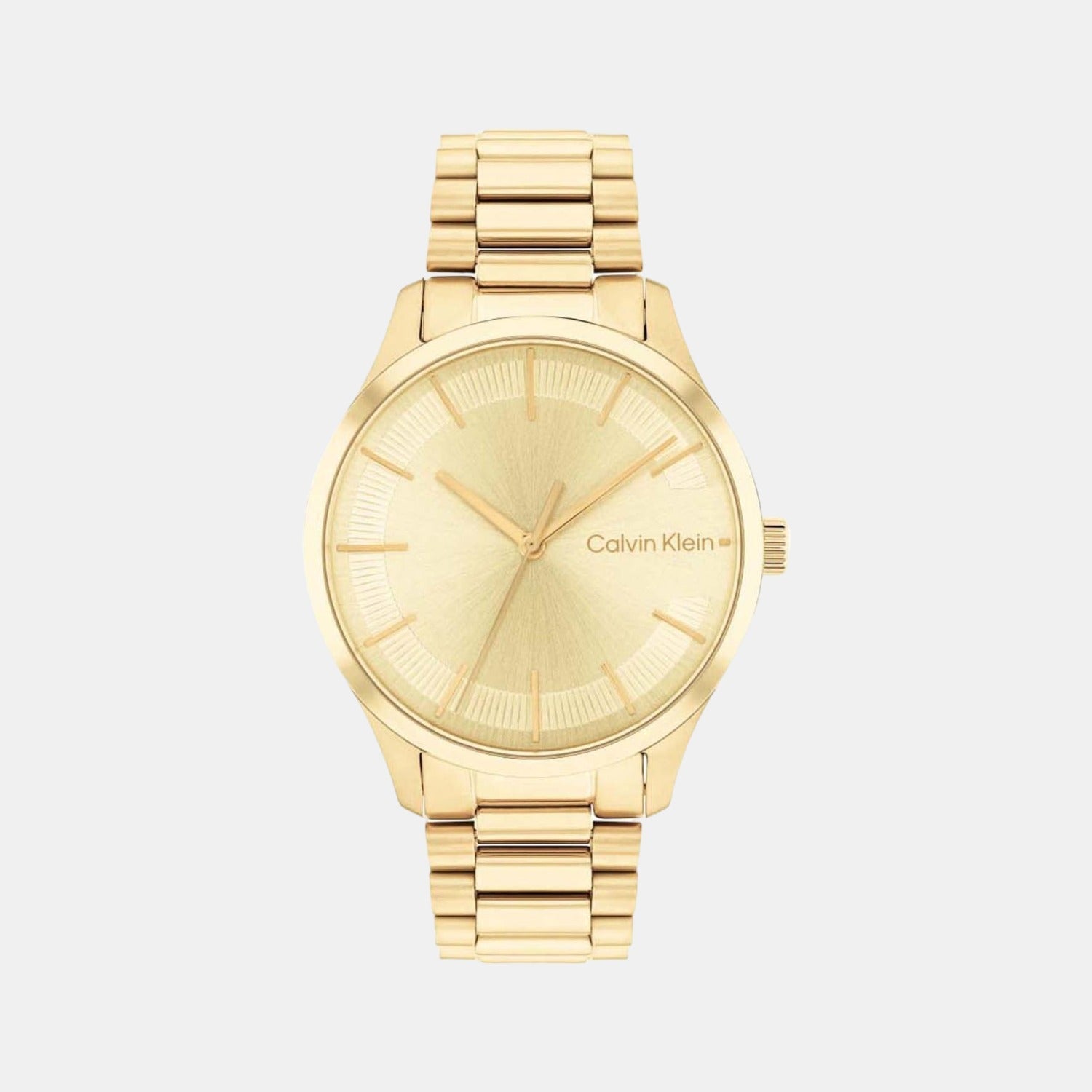 Ck Iconic Unisex Quartz Yellow Dial Analog Stainless Steel Watch 25200043