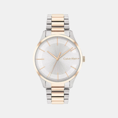 Ck Iconic Unisex Quartz Silver Dial Analog Stainless Steel Watch 25200044