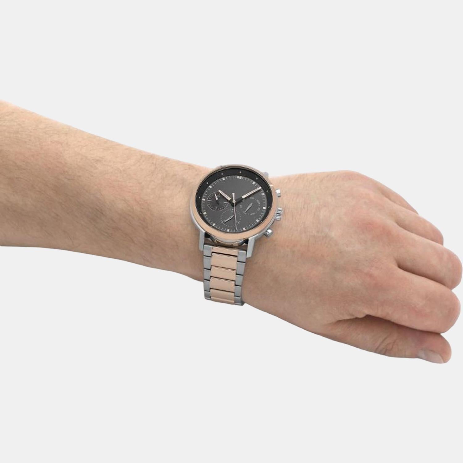 Gauge Men Quartz Grey Dial Chronograph Stainless Steel Watch 25200064