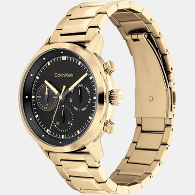Gauge Men Quartz Black Dial Chronograph Stainless Steel Watch 25200065