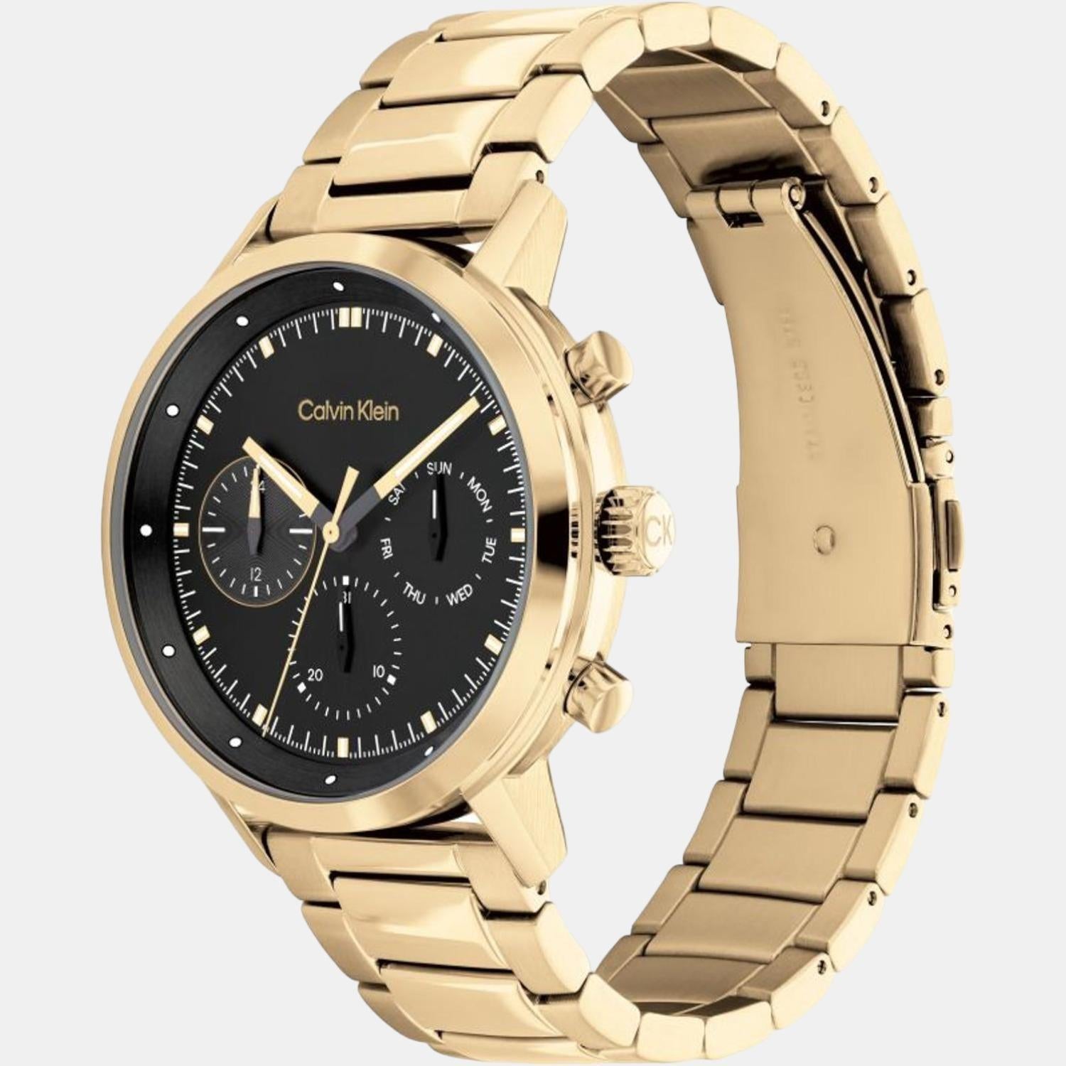 Gauge Men Quartz Black Dial Chronograph Stainless Steel Watch 25200065