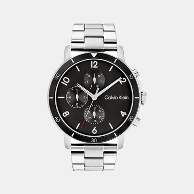 Gauge Sport Men Quartz Black Dial Chronograph Stainless Steel Watch 25200067