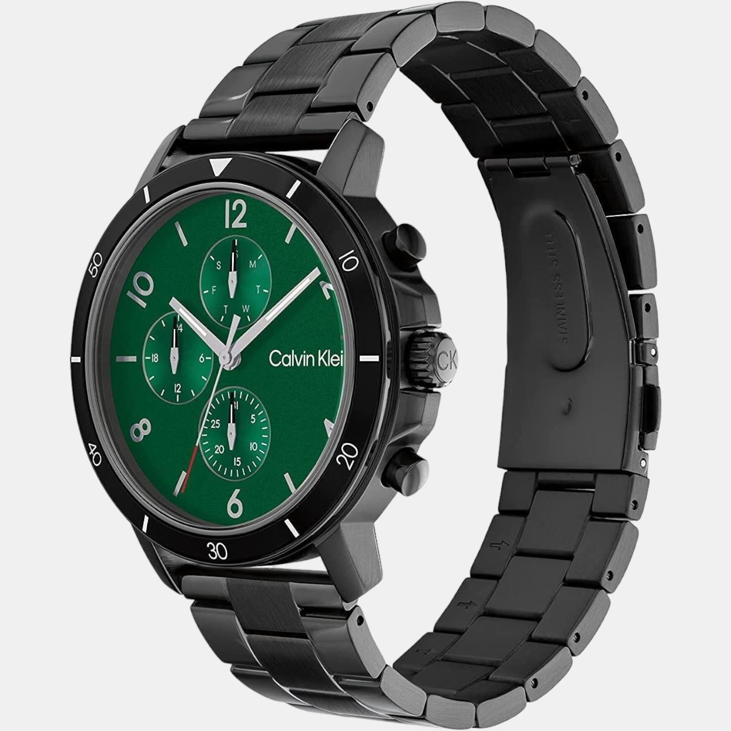 Gauge Sport Men Quartz Green Dial Chronograph Stainless Steel Watch 25200069