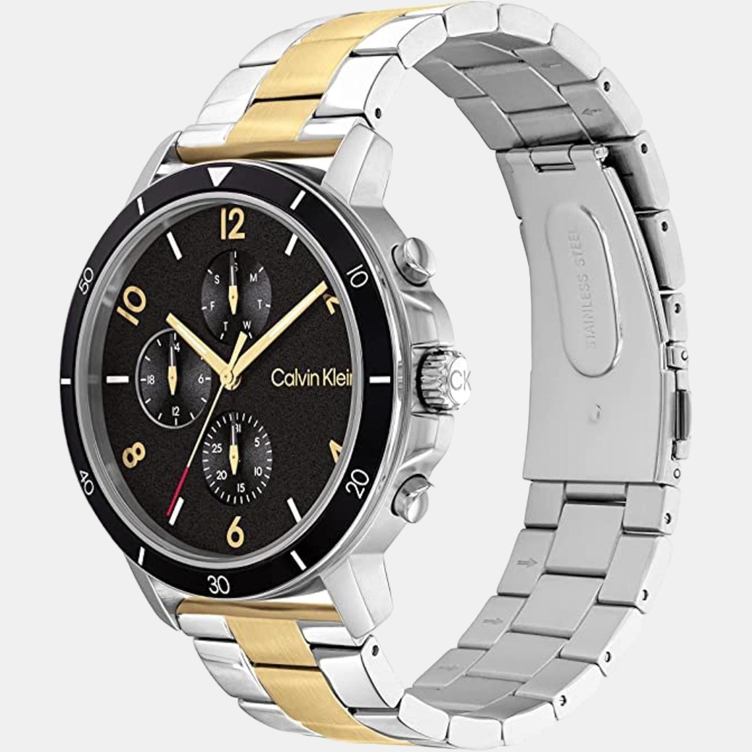 Gauge Sport Men Quartz Black Dial Chronograph Stainless Steel Watch 25200070