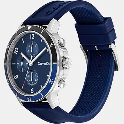 Gauge Sport Men Quartz Blue Dial Chronograph Silicone Watch 25200071