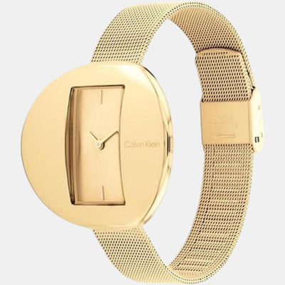 Circular Women Quartz Gold Dial Analog Stainless Steel Watch 25200146