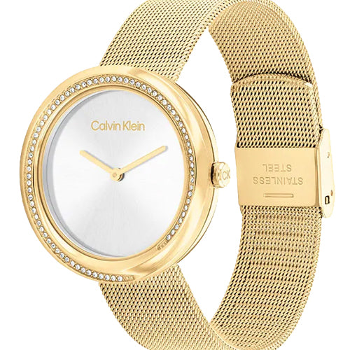 Calvin Klein Twisted Bezel White Dial  Women 34mm 25200150