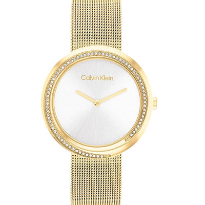 Calvin Klein Twisted Bezel White Dial  Women 34mm 25200150