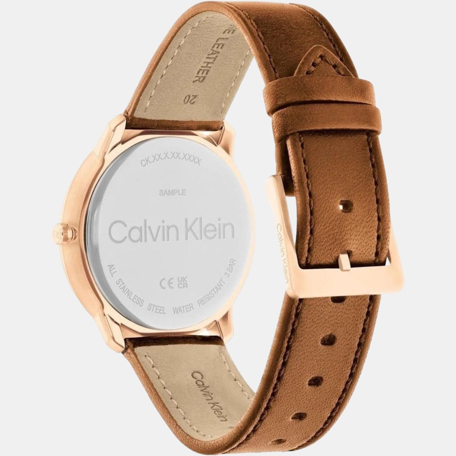 Ck Iconic Men Quartz Blue Dial Analog Leather Watch 25200154