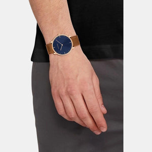 Ck Iconic Men Quartz Blue Dial Analog Leather Watch 25200154