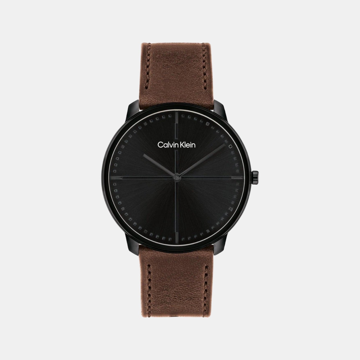 Ck Iconic Men Quartz Black Dial Analog Leather Watch 25200155