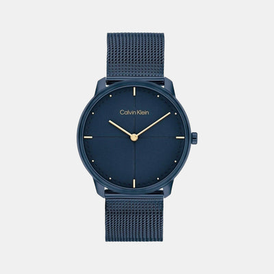 Ck Iconic Unisex Quartz Blue Dial Analog Stainless Steel Watch 25200160