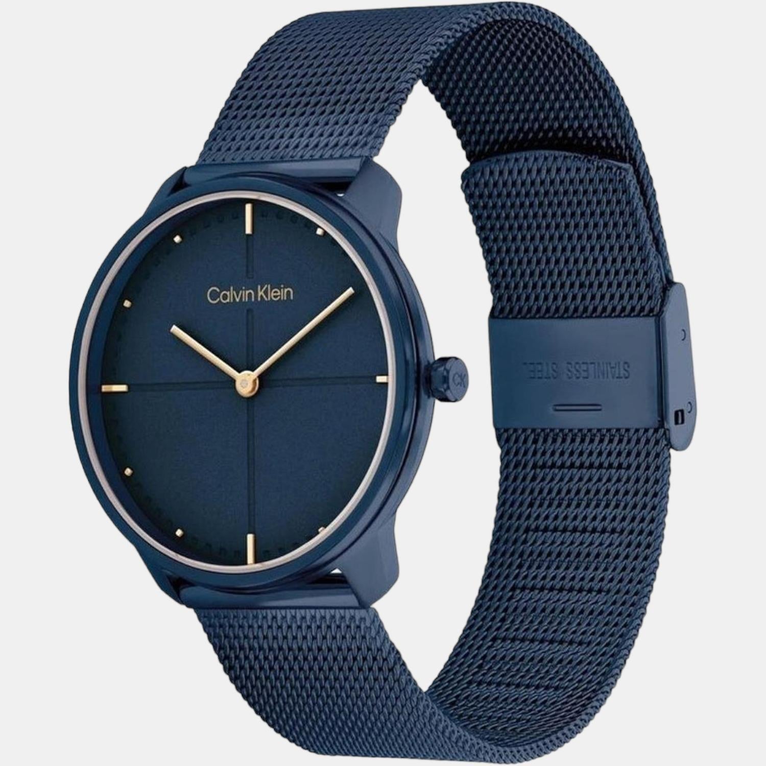 Ck Iconic Unisex Quartz Blue Dial Analog Stainless Steel Watch 25200160