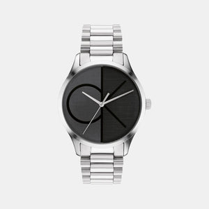 Ck Iconic Unisex Quartz Black Dial Analog Stainless Steel Watch 25200163