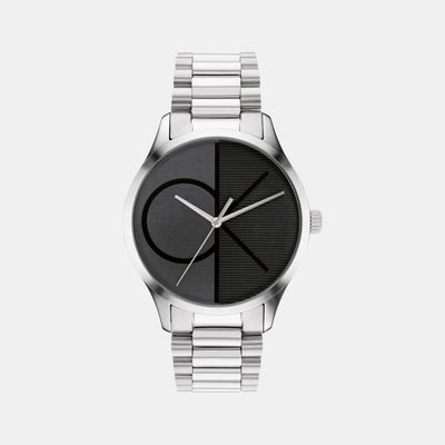 Ck Iconic Unisex Quartz Black Dial Analog Stainless Steel Watch 25200163