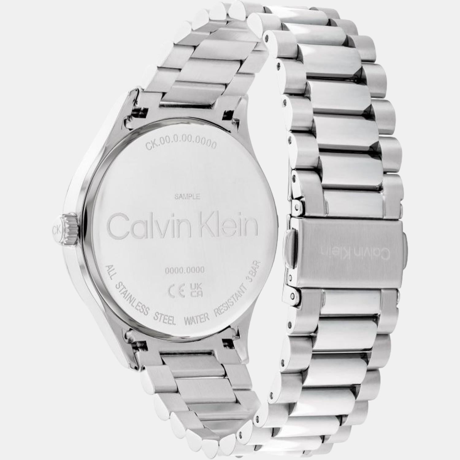 Ck Iconic Unisex Quartz Black Dial Analog Stainless Steel Watch 25200163