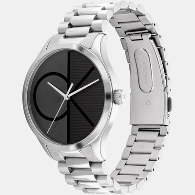 Ck Iconic Unisex Quartz Black Dial Analog Stainless Steel Watch 25200163
