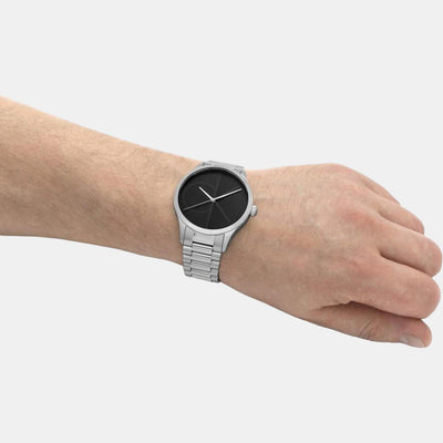 Ck Iconic Unisex Quartz Black Dial Analog Stainless Steel Watch 25200163