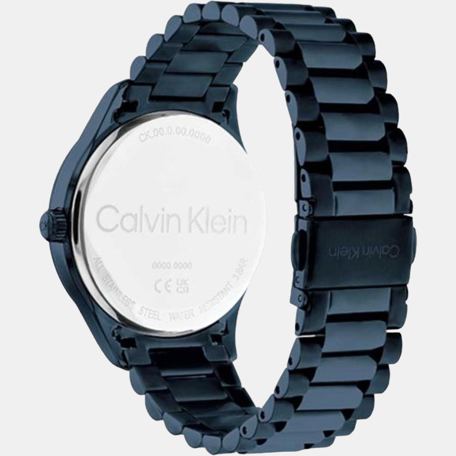 Ck Iconic Unisex Quartz Blue Dial Analog Stainless Steel Watch 25200166