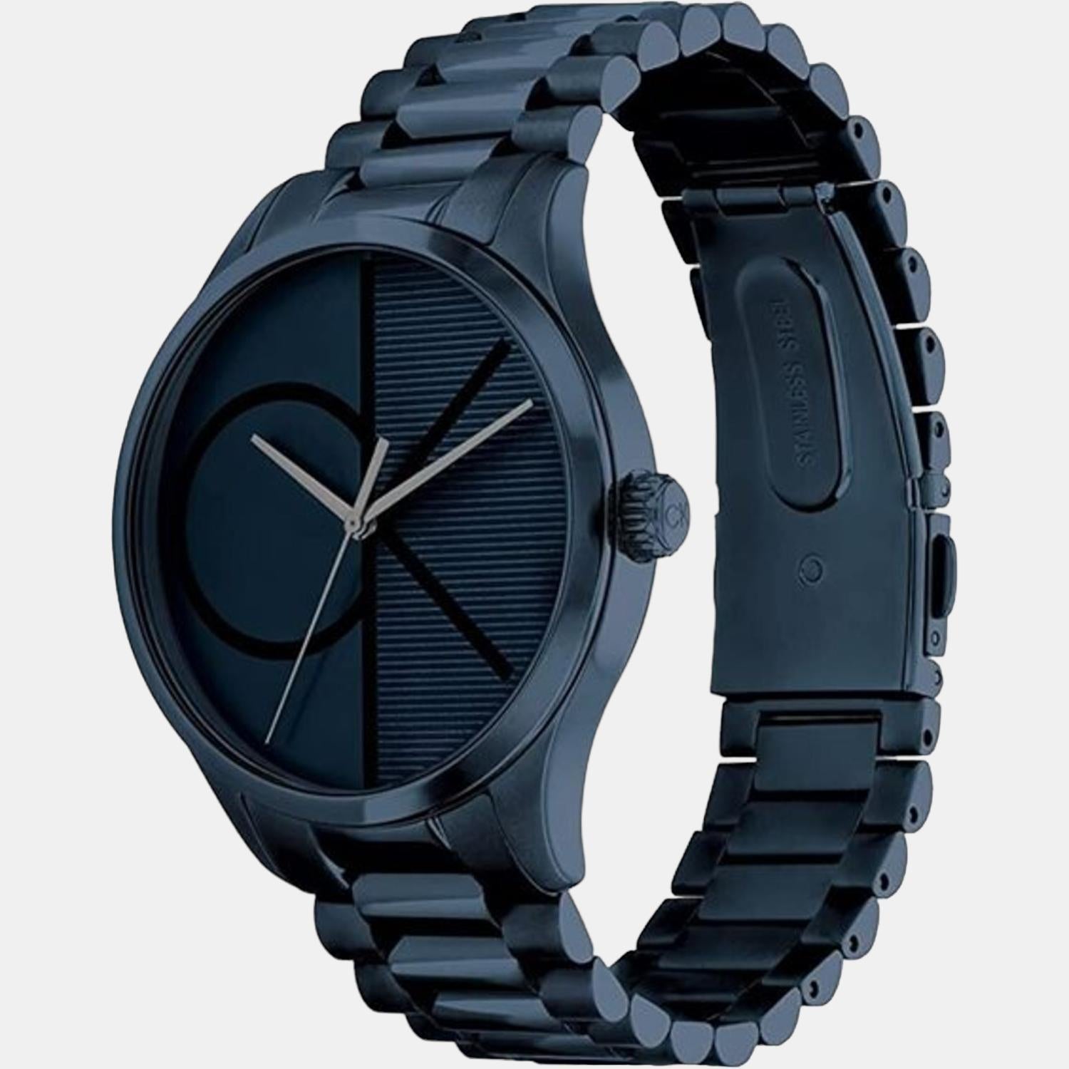 Ck Iconic Unisex Quartz Blue Dial Analog Stainless Steel Watch 25200166