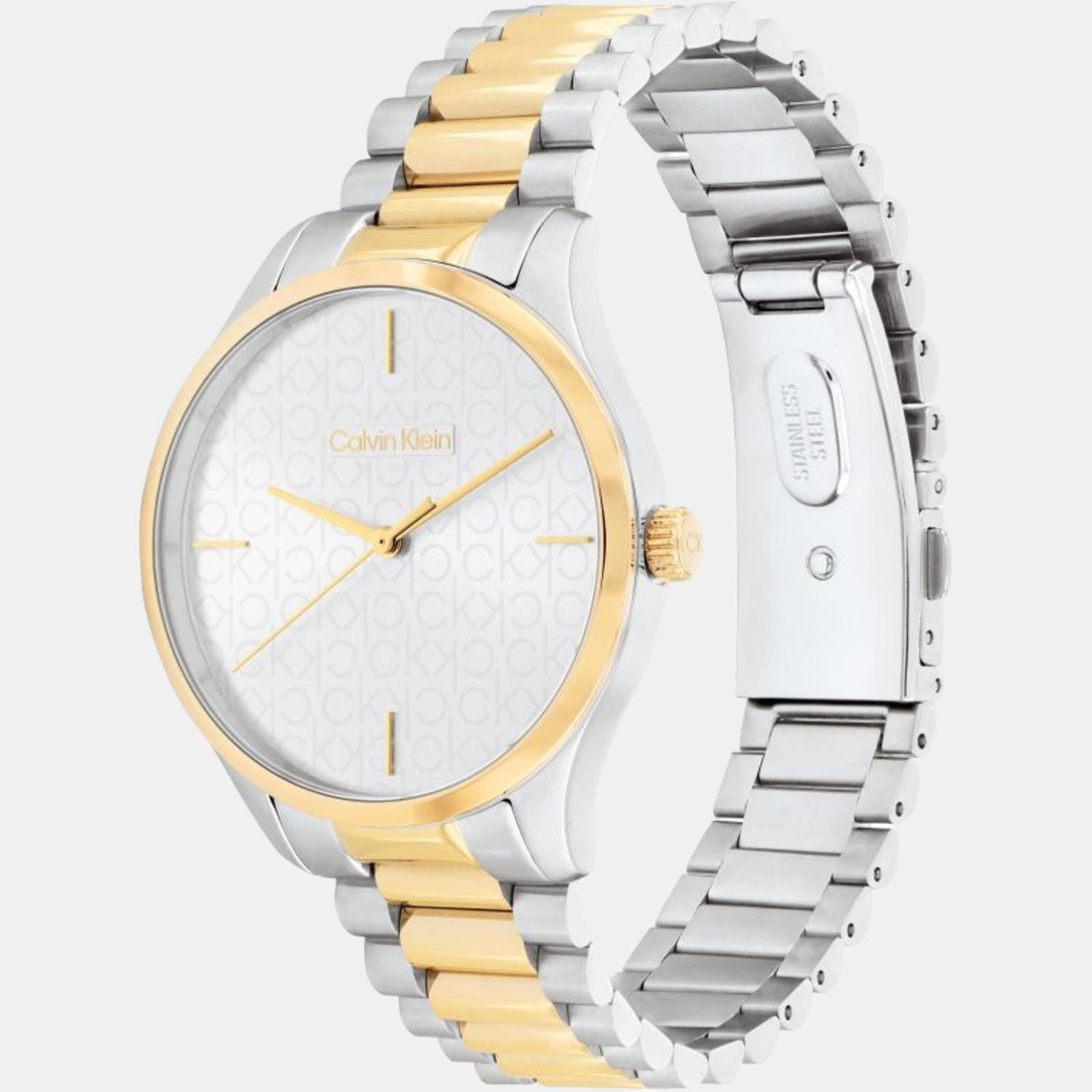 Ck Iconic Unisex Quartz Silver Dial Analog Stainless Steel Watch 25200167