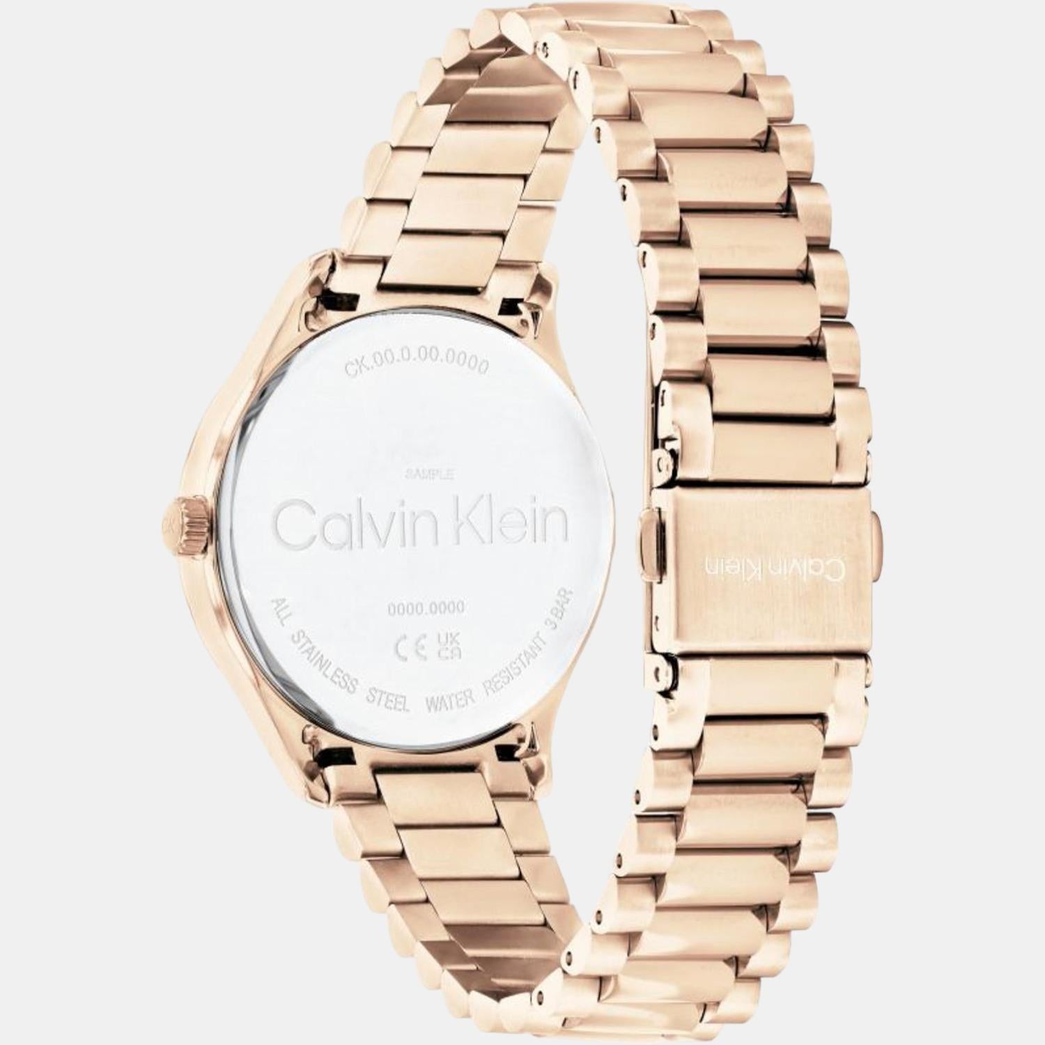 Ck Iconic Unisex Quartz Brown Dial Analog Stainless Steel Watch 25200169