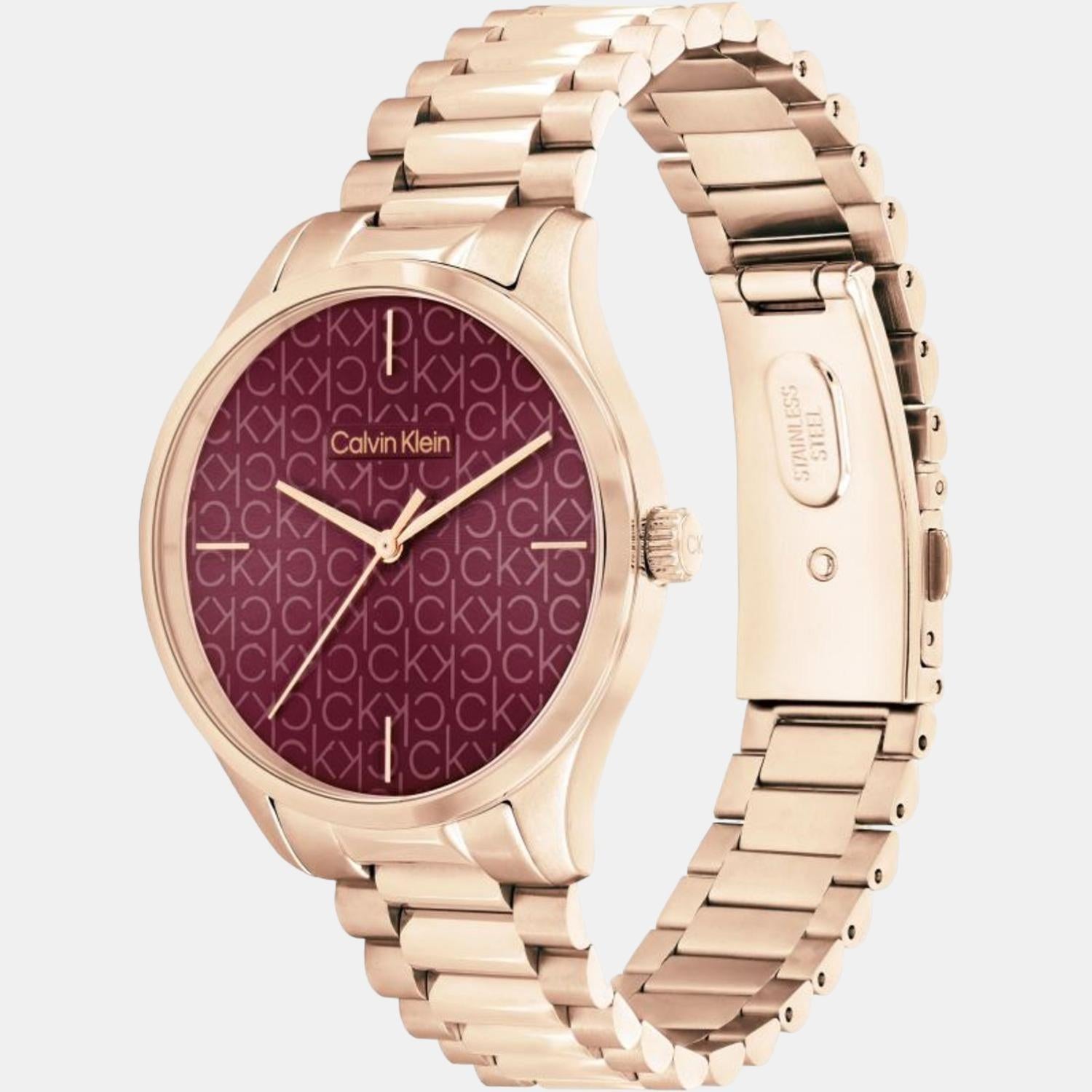 Ck Iconic Unisex Quartz Brown Dial Analog Stainless Steel Watch 25200169