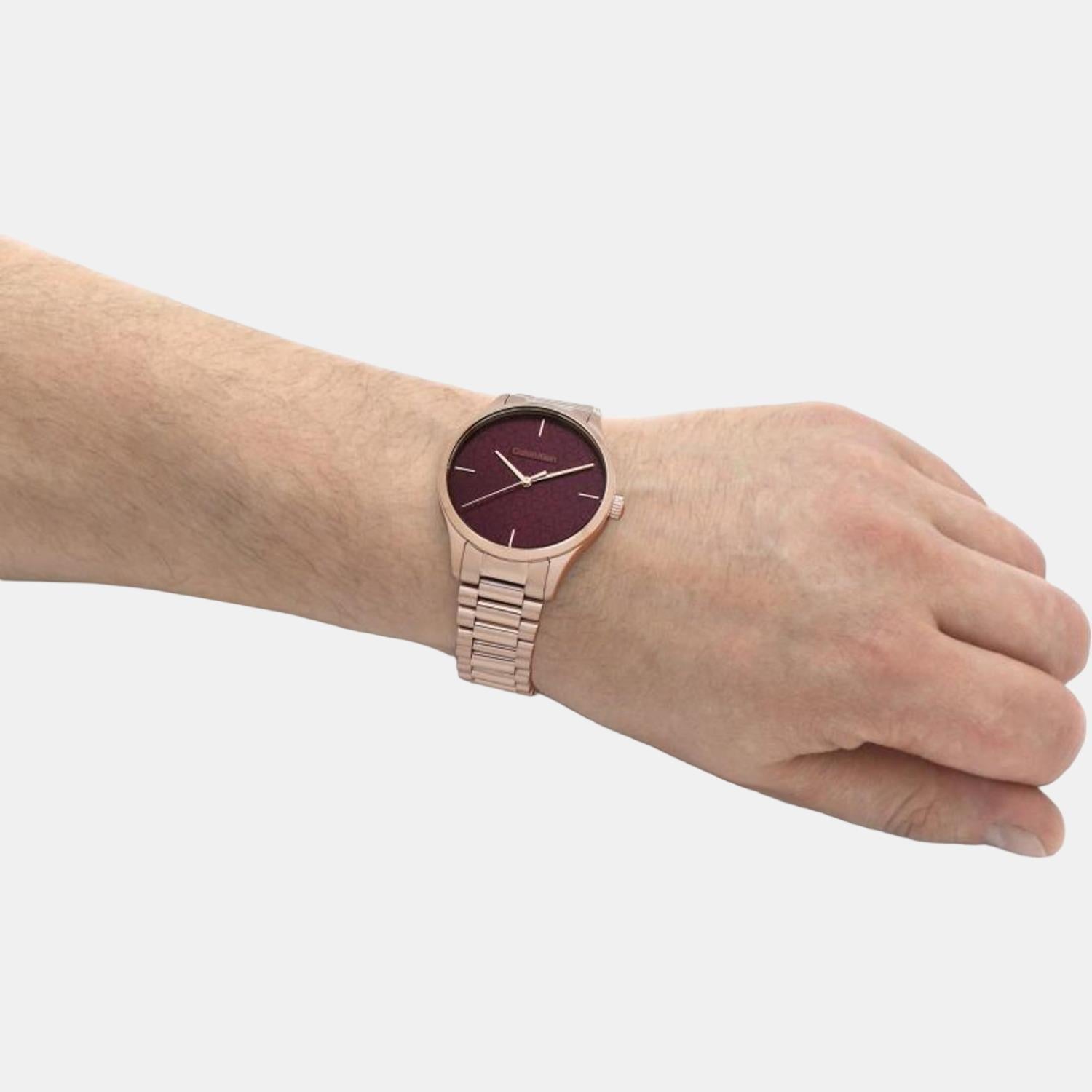 Ck Iconic Unisex Quartz Brown Dial Analog Stainless Steel Watch 25200169