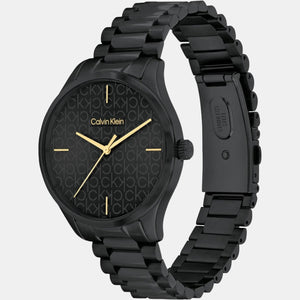 Ck Iconic Unisex Quartz Black Dial Analog Stainless Steel Watch 25200170
